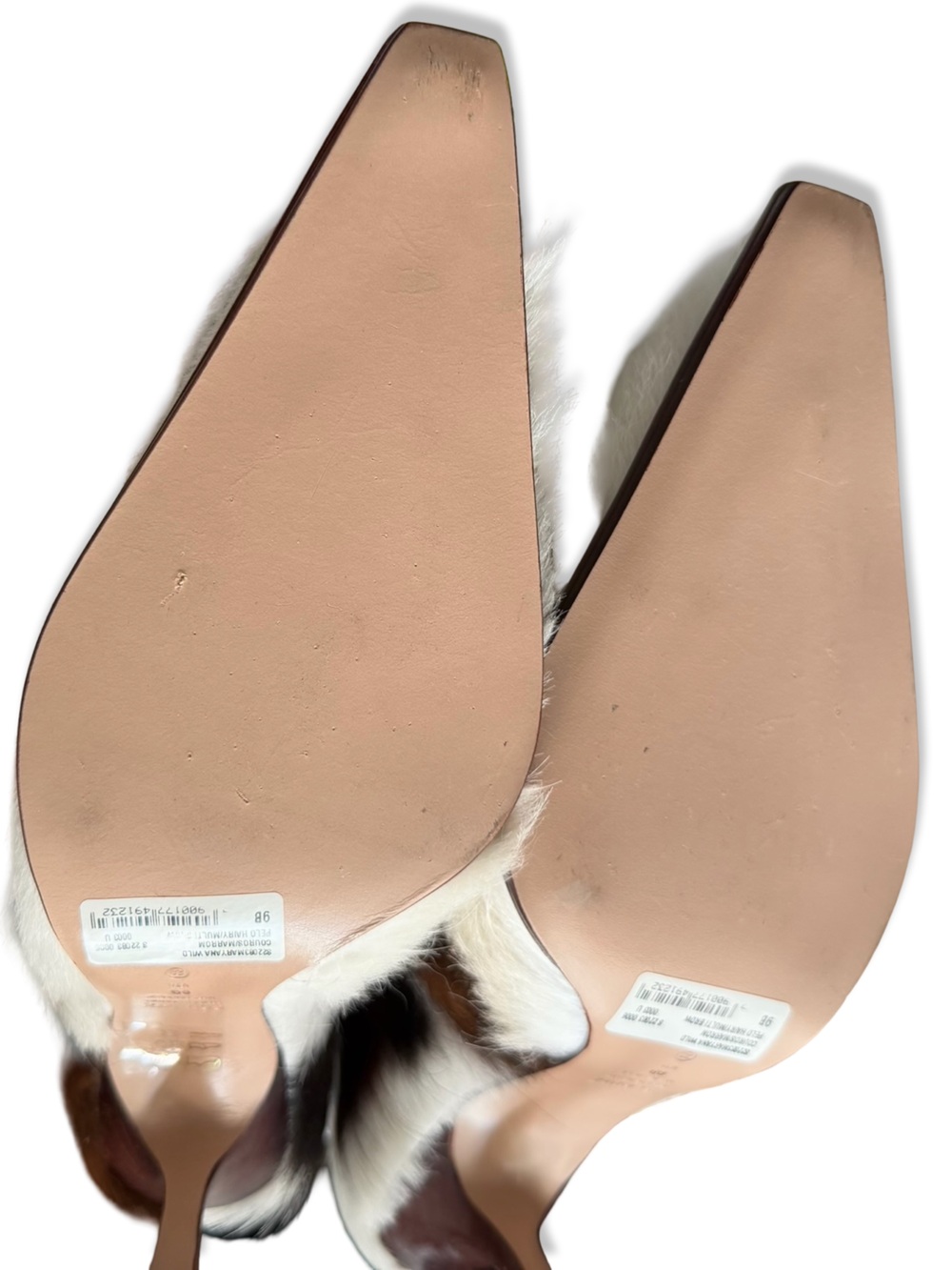 SCHUTZ Maryana Knee-High Boots Cowhide print fur high heels Revolve 9 - Picture 9 of 13